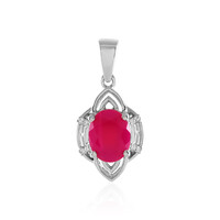 Raspberry Chalcedony Silver Pendant