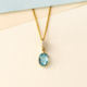 9K Swiss Blue Topaz Gold Pendant