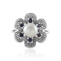 White Freshwater Pearl Silver Ring