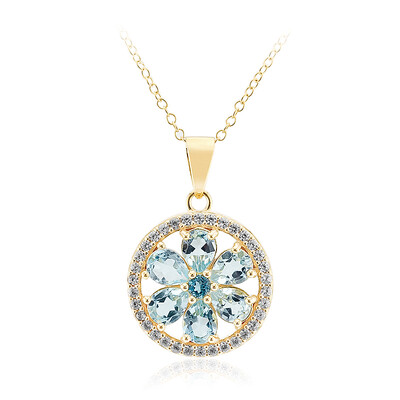 Sky Blue Topaz Silver Necklace