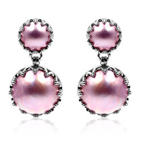 Mabe Pearl Silver Earrings (Dallas Prince Designs)