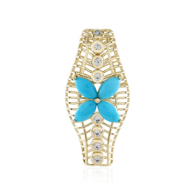 9K Sleeping Beauty Turquoise Gold Pendant (Ornaments by de Melo)