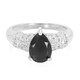 Black Spinel Silver Ring