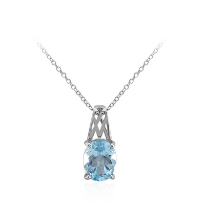 Sky Blue Topaz Silver Necklace