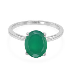 Green Chalcedony Silver Ring