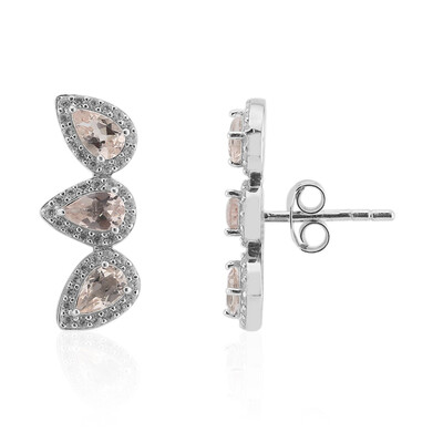 Morganite Silver Earrings