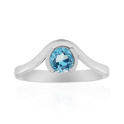 Swiss Blue Topaz Silver Ring