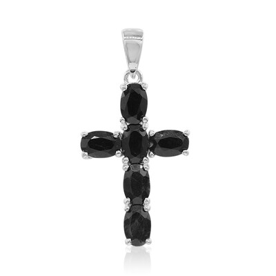 Black Sapphire Silver Pendant