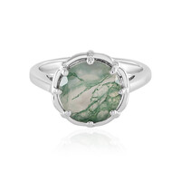 Moss Agate Silver Ring