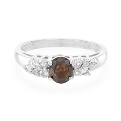 Chocolate Zircon Silver Ring