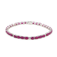 AAA Mozambique Ruby Silver Bracelet