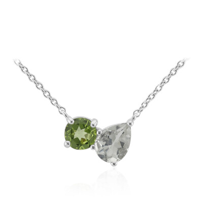 Green Amethyst Silver Necklace