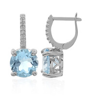 Sky Blue Topaz Silver Earrings