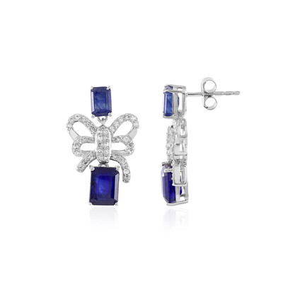 Madagascar Blue Sapphire Silver Earrings