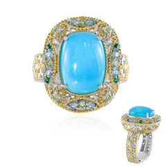 Blue Ethiopian Opal Silver Ring (Gems en Vogue)