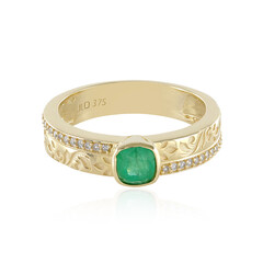 9K Russian Emerald Gold Ring