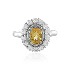 Yellow Beryl Silver Ring