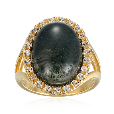 Moss Agate Silver Ring