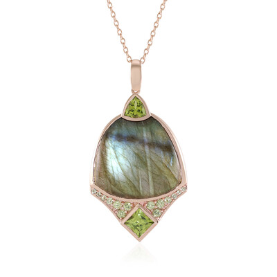 Green Maniry Labradorite Silver Necklace (KM by Juwelo)