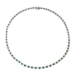 Zambian Emerald Silver Necklace (Gems en Vogue)