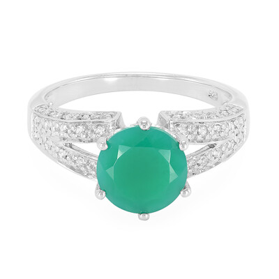 Green Chalcedony Silver Ring