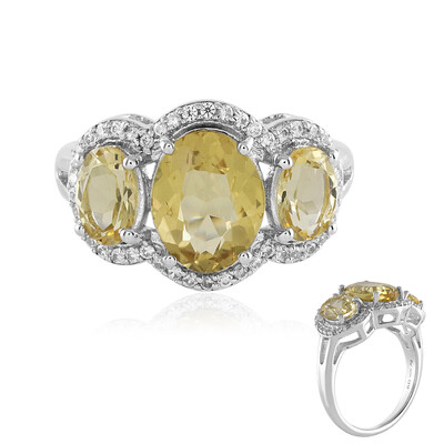 Yellow Beryl Silver Ring