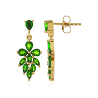 Russian Diopside Silver Earrings