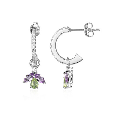 Rose de France Amethyst Silver Earrings