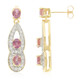 10K Unheated Padparadscha Sapphire Gold Earrings