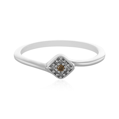 I2 Champagne Diamond Silver Ring