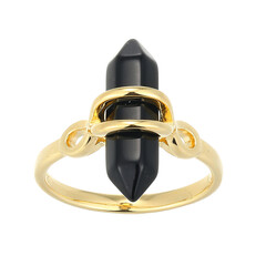 Black Agate Silver Ring