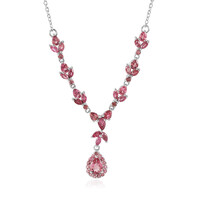 Pink Tourmaline Silver Necklace