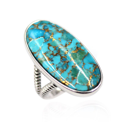 Blue Copper Turquoise Silver Ring (Faszination Türkis)