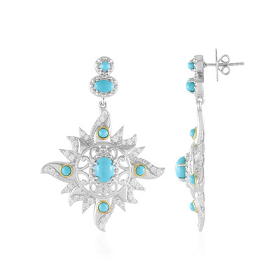 Sleeping Beauty Turquoise Silver Earrings (Dallas Prince Designs)