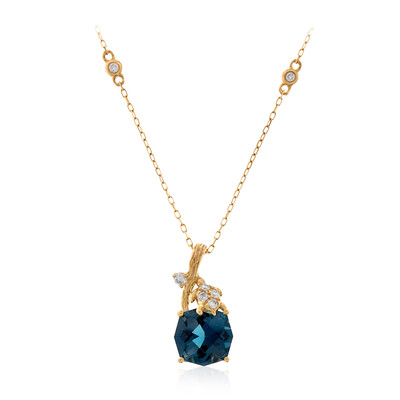 14K London Blue Topaz Gold Necklace (Smithsonian)