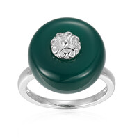 Green Agate Silver Ring