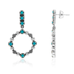 Turquoise Silver Earrings (Desert Chic)