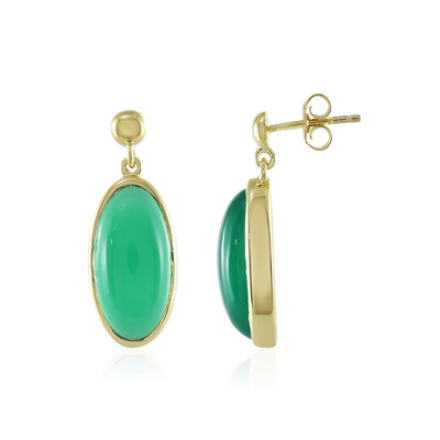 Green Chalcedony Silver Earrings