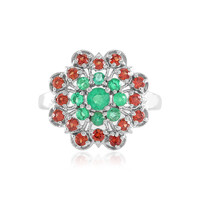 Russian Emerald Silver Ring