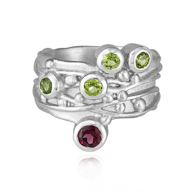 Rhodolite Silver Ring