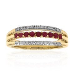 9K Red Beryl Gold Ring