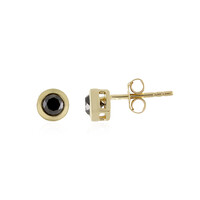 9K Black Diamond Gold Earrings