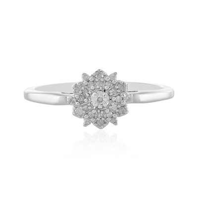 I2 (I) Diamond Silver Ring