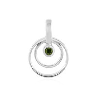 Green Zircon Silver Pendant