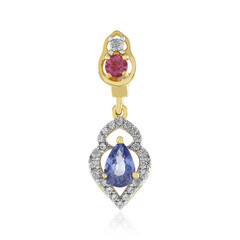 Unheated Ceylon Blue Sapphire Silver Pendant