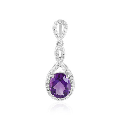 Siberian Amethyst Silver Pendant