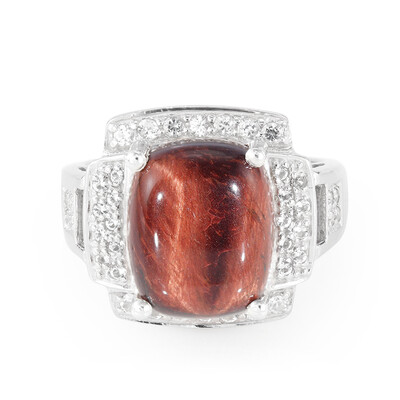 Red Tiger´s Eye Silver Ring