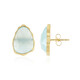 Aqua Chalcedony Silver Earrings