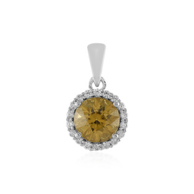 Yellow Zircon Silver Pendant