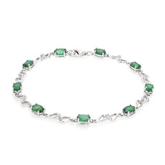 Zambian Emerald Silver Bracelet